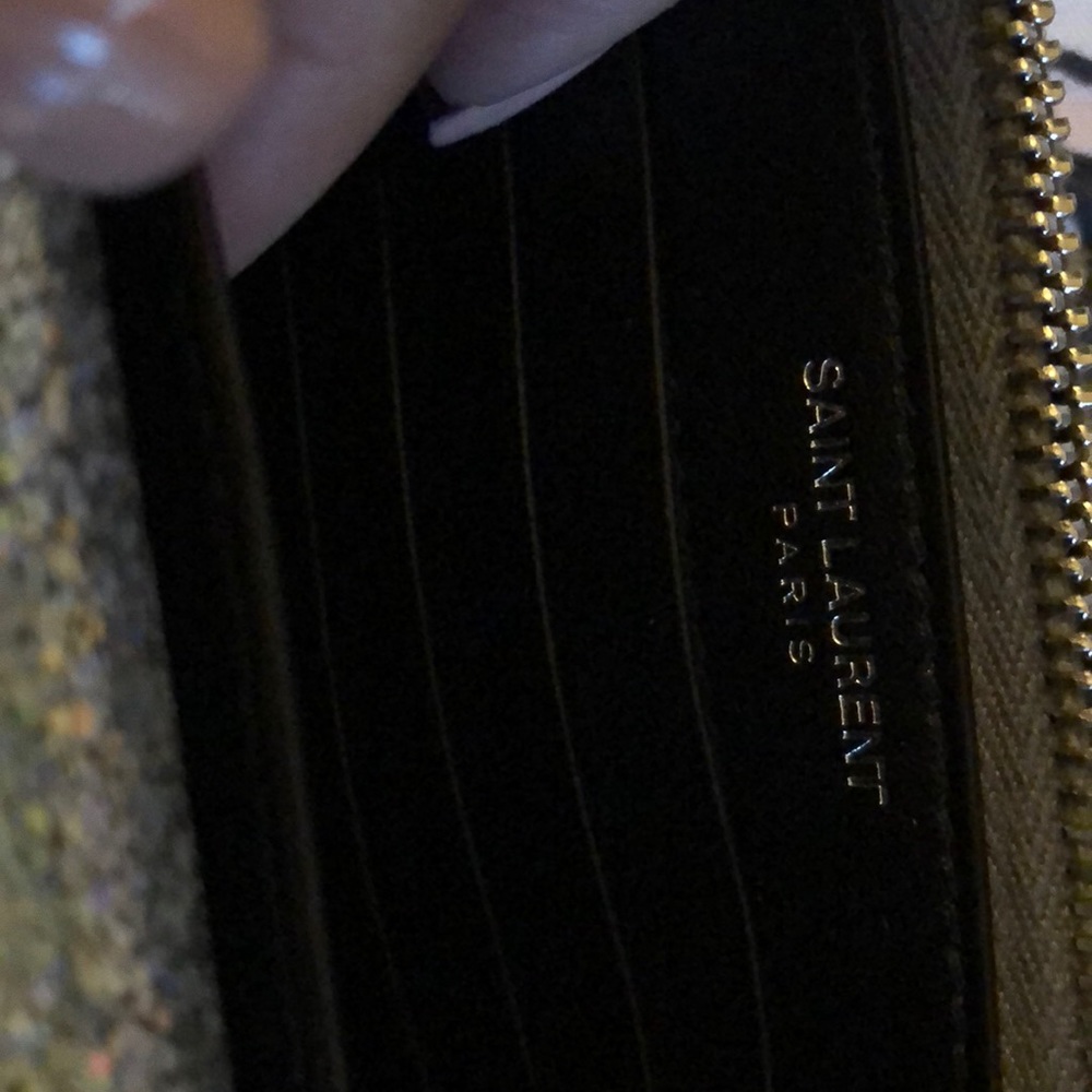 Saint Laurent Metallic Monogram Wallet on Chain - Picture 3 of 6